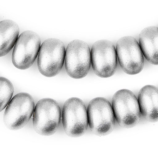 Silver Abacus Natural Wood Beads (10x15mm)
