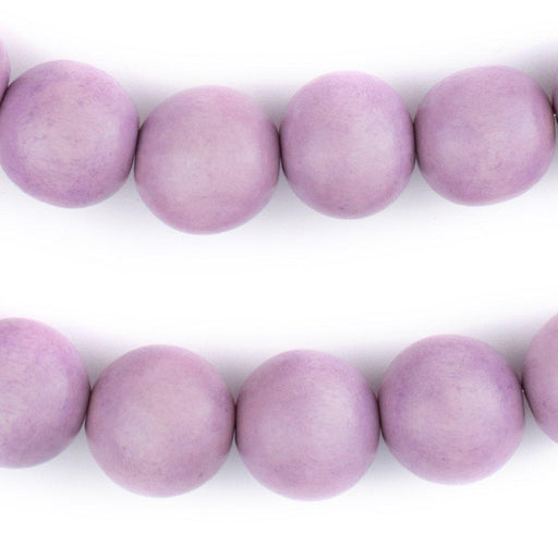 Purple Round Natural Wood Beads (16mm)