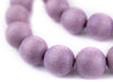 Purple Round Natural Wood Beads (20mm) - The Bead Chest