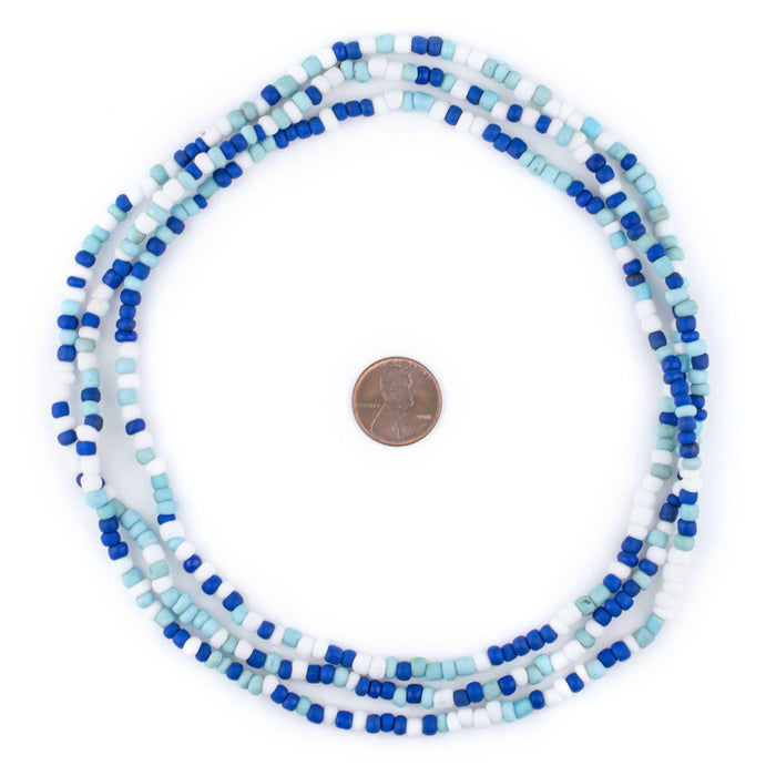 Blue Medley Java Glass Seed Beads (44" Strand) - The Bead Chest