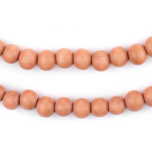 Orange Round Natural Wood Beads (8mm)