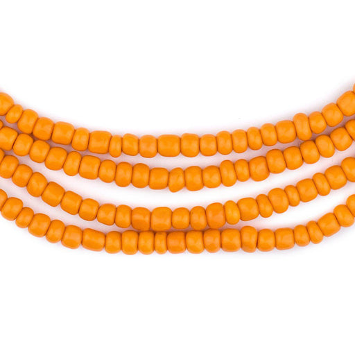 Electric Orange Ghana Glass Beads (2 Strands) - The Bead Chest