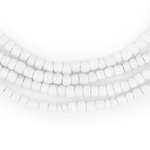 White Ghana Glass Beads (4mm)