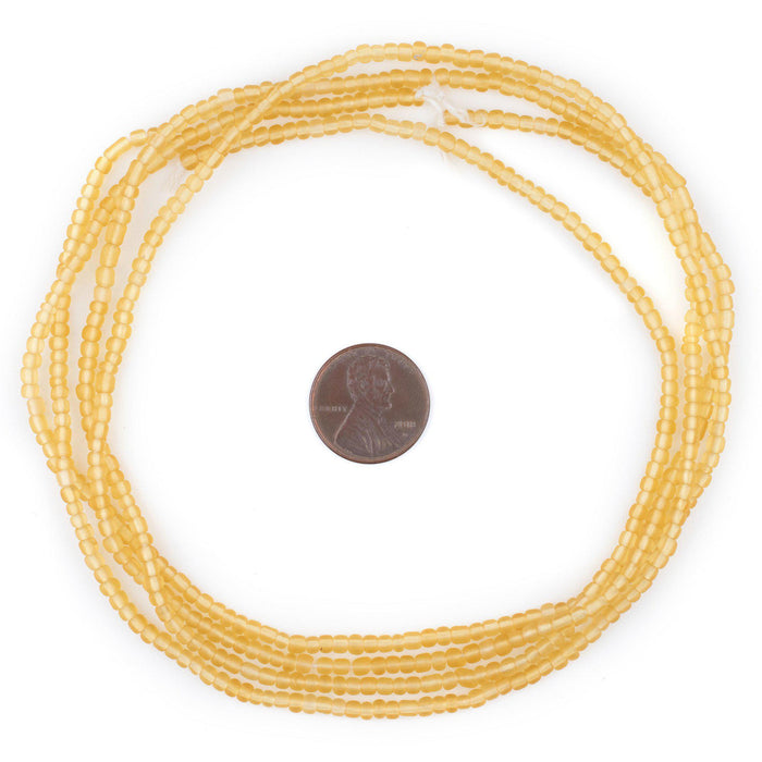Translucent Amber Matte Glass Seed Beads (3mm) - The Bead Chest