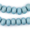 Light Blue Abacus Natural Wood Beads (10x15mm)