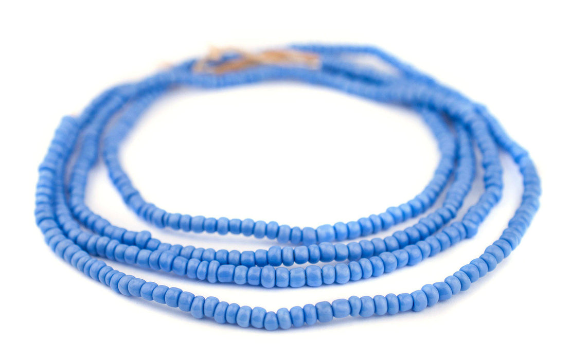 Carolina Blue Ghana Glass Beads (2 Strands) - The Bead Chest