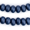 Cobalt Blue Abacus Natural Wood Beads (10x15mm)