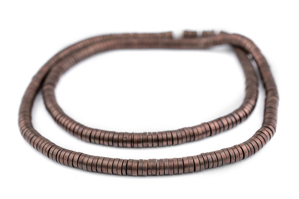 Antiqued Copper Snake Disk Beads (6mm) - The Bead Chest