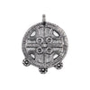 Silver Circular Cross Tribal Baule Connector Pendant (39x50mm)