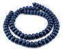 Cobalt Blue Abacus Natural Wood Beads (10x15mm) - The Bead Chest