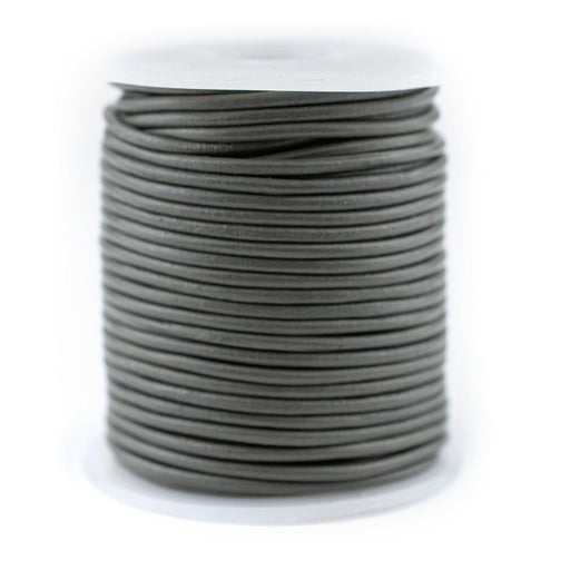 2.0mm Grey Round Leather Cord (75ft) - The Bead Chest
