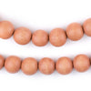 Orange Round Natural Wood Beads (12mm)