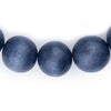 Cobalt Blue Round Natural Wood Beads (20mm)