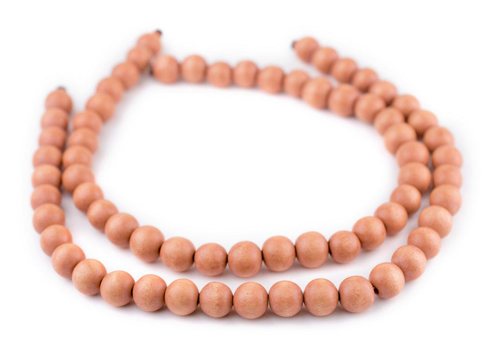 Orange Round Natural Wood Beads (12mm) - The Bead Chest