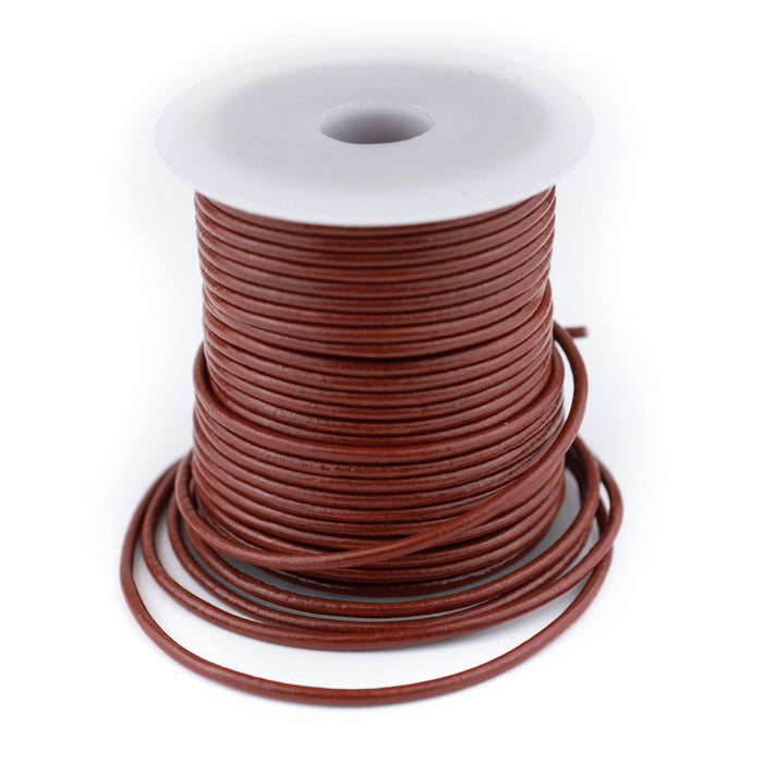 2.0mm Brown Round Leather Cord (75ft) - The Bead Chest