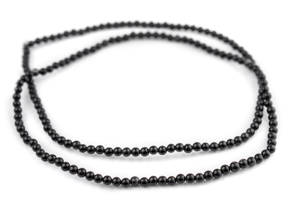 Round Black Obsidian Beads (4mm) - The Bead Chest