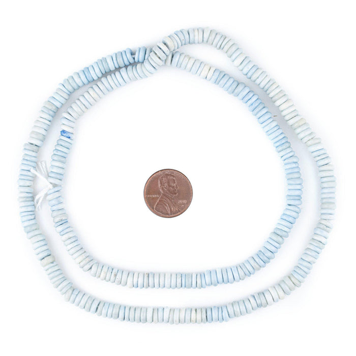 Pastel Blue Bone Button Beads (6mm) - The Bead Chest
