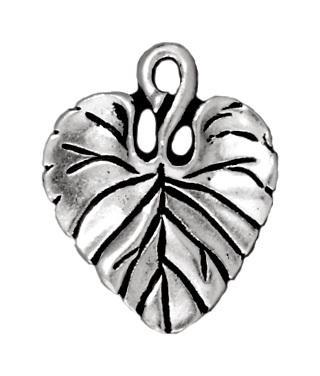 Antiqued Silver Violet Leaf Charm (19x15mm) - The Bead Chest