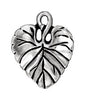 Antiqued Silver Violet Leaf Charm (19x15mm)