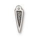 Antiqued Silver Woven Spike Charm (18x6mm) - The Bead Chest