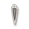 Antiqued Silver Woven Spike Charm (18x6mm)
