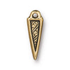 Antiqued Gold Woven Spike Charm (18x6mm)