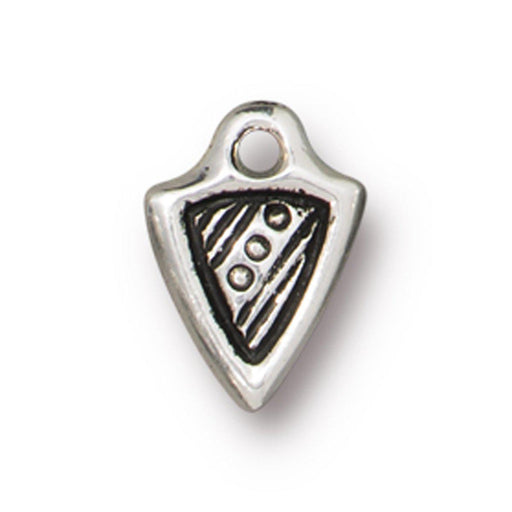 Antiqued Silver Woven Dart Charm (11x8mm) - The Bead Chest