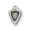 Antiqued Silver Woven Dart Charm (11x8mm)