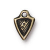 Antiqued Brass Woven Dart Charm (11x8mm)
