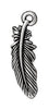 Antiqued Silver Feather Charm (23x7mm)