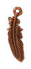 Antiqued Copper Feather Charm (23x7mm)