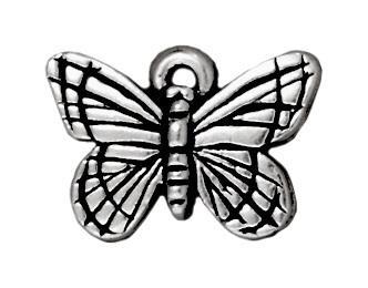 Antiqued Silver Monarch Butterfly Charm (12x16mm) - The Bead Chest