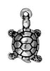 Antiqued Silver Turtle Charm (19x11mm)
