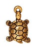 Antiqued Gold Turtle Charm (19x11mm)