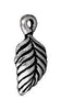 Antiqued Silver Birch Leaf Charm (15x7mm)