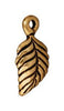 Antiqued Gold Birch Leaf Charm (15x7mm)