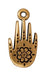 Antiqued Gold Henna Hand Hamsa Charm (19x9mm) - The Bead Chest