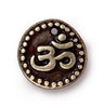 Antiqued Brass Om Coin Charm (11x11mm)