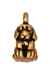 Antiqued Gold Dog Charm (10x8mm) - The Bead Chest