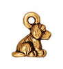 Antiqued Gold Dog Charm (10x8mm)