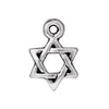Antiqued Silver Star of David Charm (12x9mm)