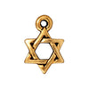 Antiqued Gold Star of David Charm (12x9mm)