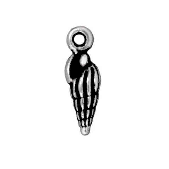 Antiqued Silver Spindle Shell Charm (15x5mm) - The Bead Chest