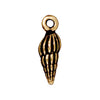 Antiqued Gold Spindle Shell Charm (15x5mm)