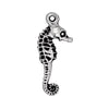 Antiqued Silver Sea Horse Charm (24x10mm)