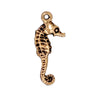 Antiqued Gold Sea Horse Charm (24x10mm)