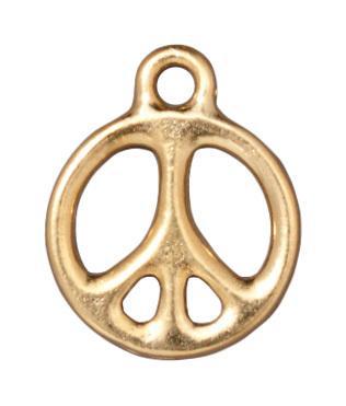 Gold Plated Peace Charm (19x16mm) - The Bead Chest