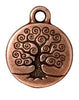 Antiqued Copper Tree of Life Charm (19x16mm)