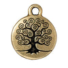 Antiqued Gold Tree of Life Charm (19x16mm)