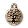 Antiqued Brass Tree of Life Charm (19x16mm)
